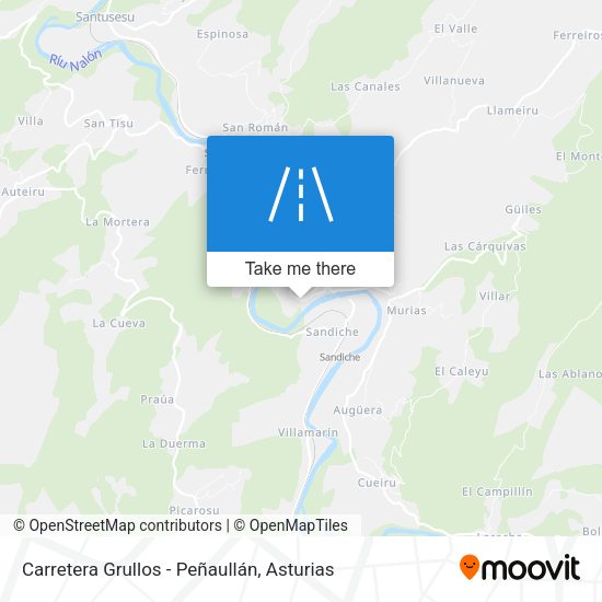 Carretera Grullos - Peñaullán map