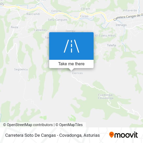 Carretera Soto De Cangas - Covadonga map