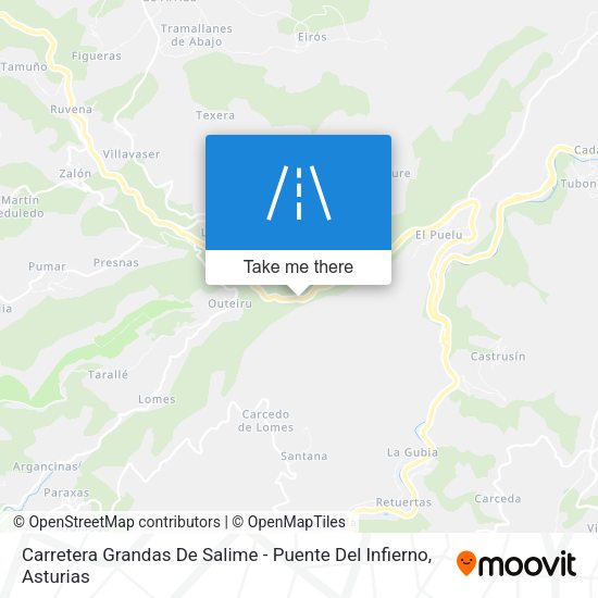 Carretera Grandas De Salime - Puente Del Infierno map
