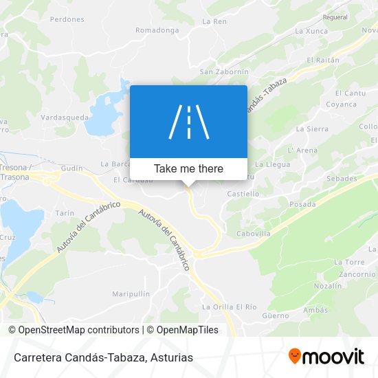 Carretera Candás-Tabaza map