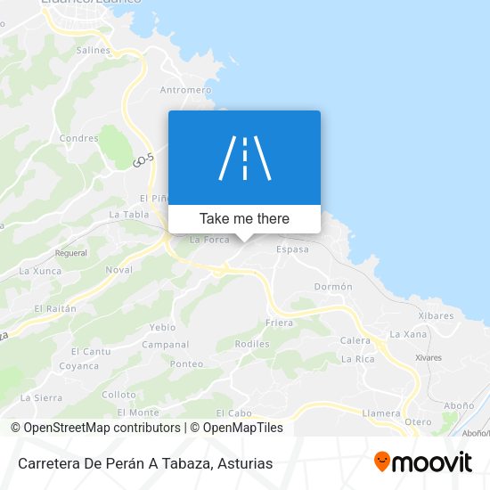 Carretera De Perán A Tabaza map