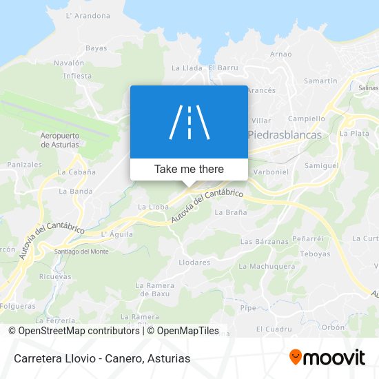 Carretera Llovio - Canero map