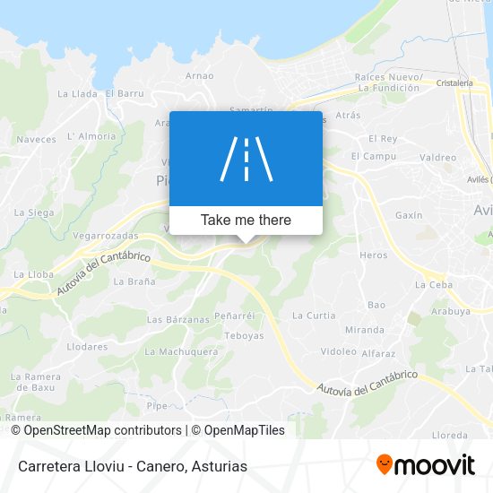 Carretera Lloviu - Canero map