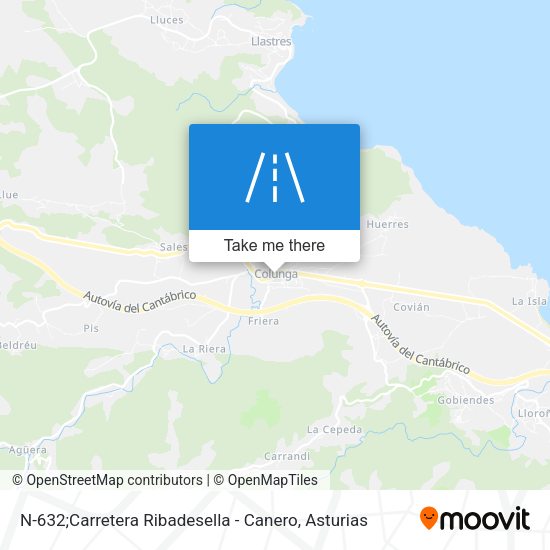 N-632;Carretera Ribadesella - Canero map