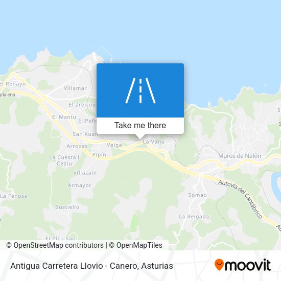 Antigua Carretera Llovio - Canero map