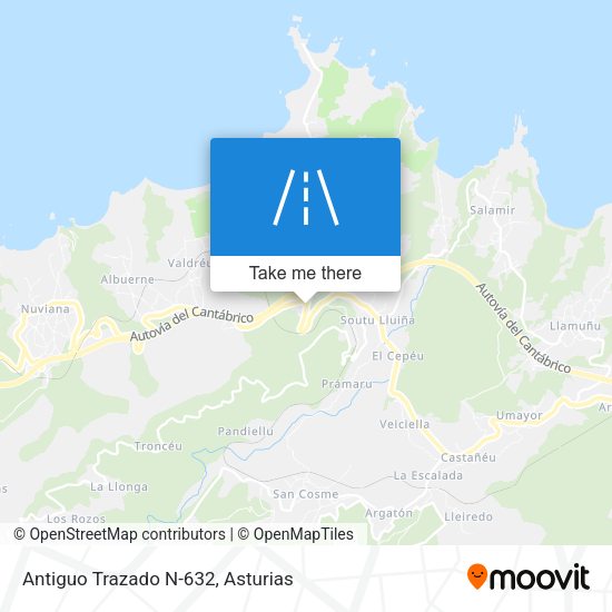 Antiguo Trazado N-632 map