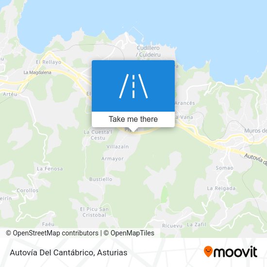 Autovía Del Cantábrico map