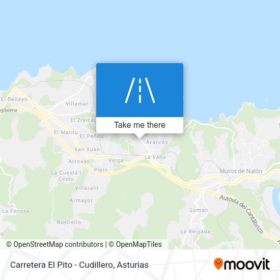 Carretera El Pito - Cudillero map