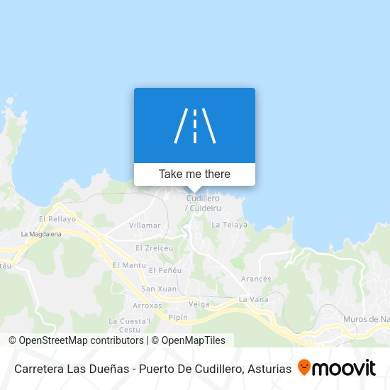 Carretera Las Dueñas - Puerto De Cudillero map
