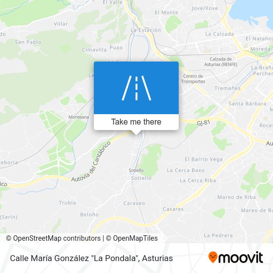 Calle María González "La Pondala" map