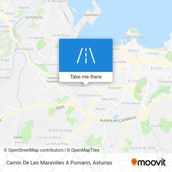 Camin De Les Maravilles A Pumarin map