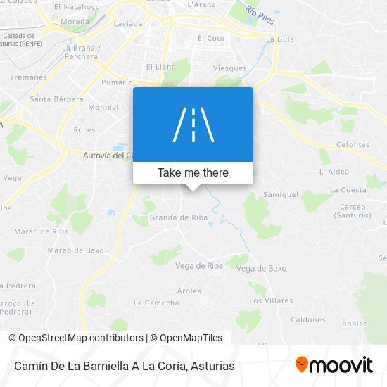 Camín De La Barniella A La Coría map