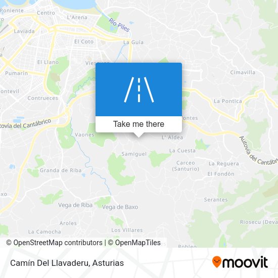 Camín Del Llavaderu map