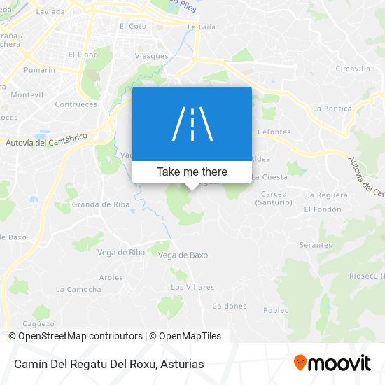 Camín Del Regatu Del Roxu map