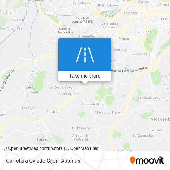 Carretera Oviedo Gijon map