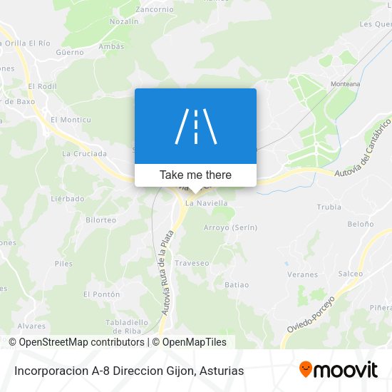 Incorporacion A-8 Direccion Gijon map
