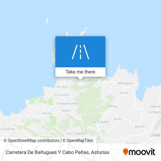 Carretera De Bañugues Y Cabo Peñas map