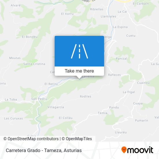 Carretera Grado - Tameza map