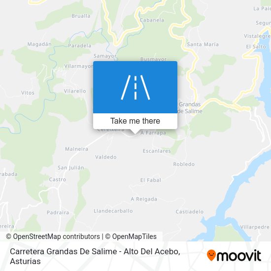 Carretera Grandas De Salime - Alto Del Acebo map