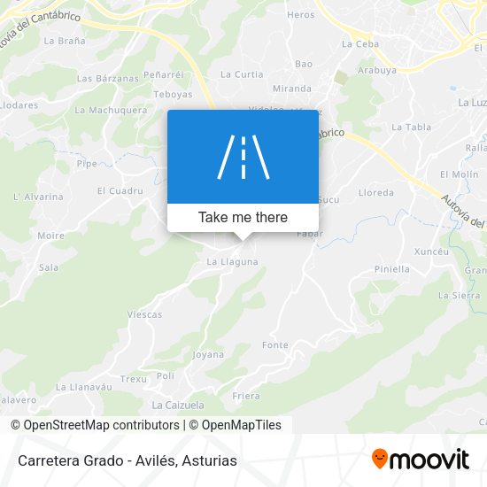 Carretera Grado - Avilés map
