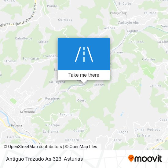 Antiguo Trazado As-323 map