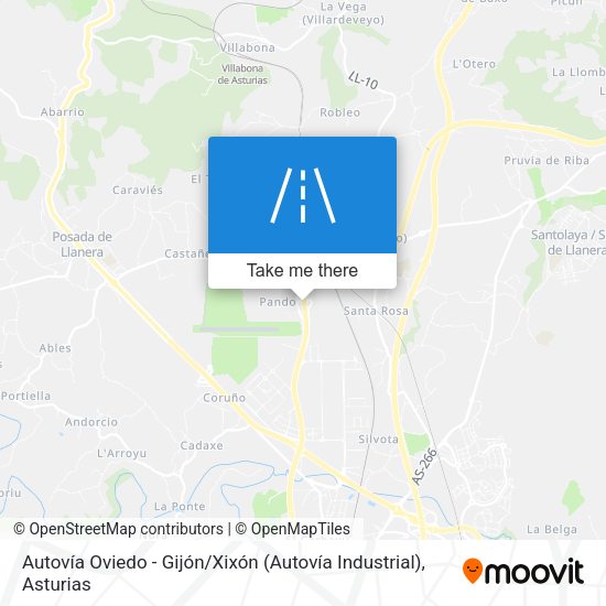 Autovía Oviedo - Gijón / Xixón (Autovía Industrial) map
