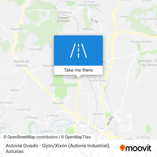 Autovía Oviedo - Gijón / Xixón (Autovía Industrial) map