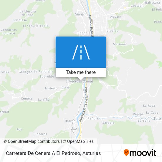 Carretera De Cenera A El Pedroso map