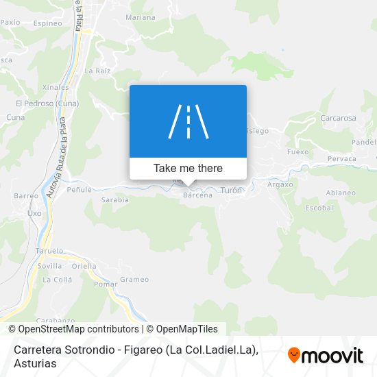 Carretera Sotrondio - Figareo (La Col.Ladiel.La) map
