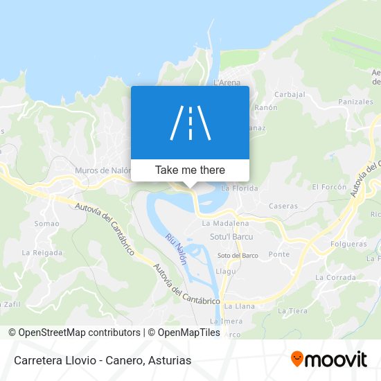 Carretera Llovio - Canero map