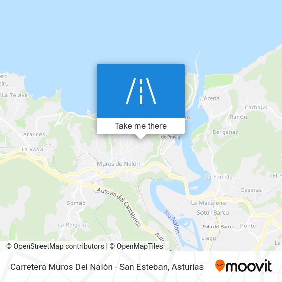 Carretera Muros Del Nalón - San Esteban map