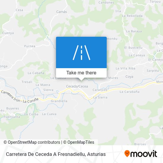 Carretera De Ceceda A Fresnadiellu map