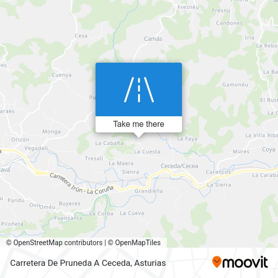 Carretera De Pruneda A Ceceda map