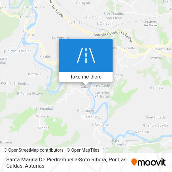 Santa Marina De Piedramuella-Soto Ribera, Por Las Caldas map