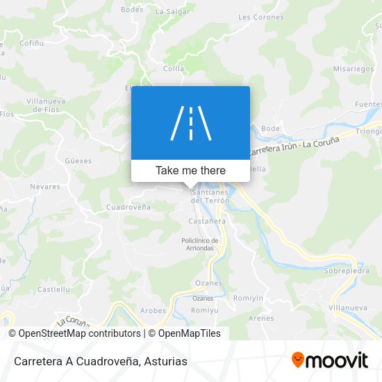Carretera A Cuadroveña map