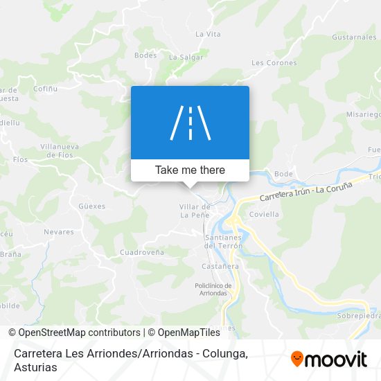 Carretera Les Arriondes / Arriondas - Colunga map