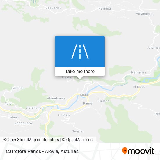 Carretera Panes - Alevia map