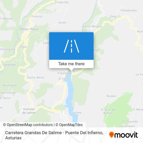 Carretera Grandas De Salime - Puente Del Infierno map