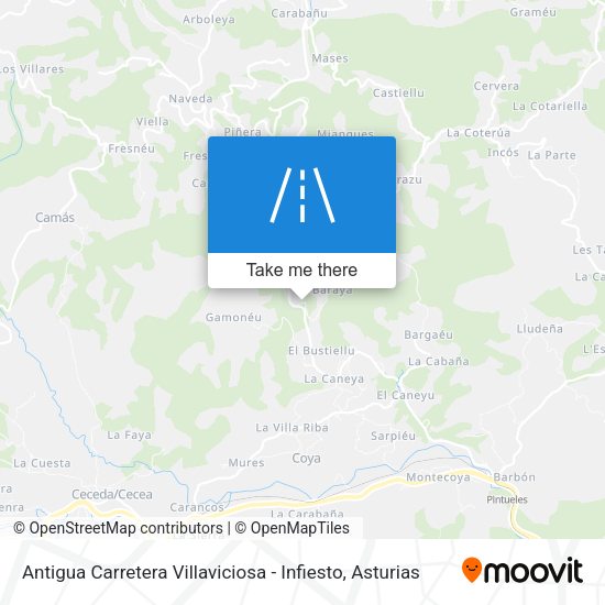 Antigua Carretera Villaviciosa - Infiesto map