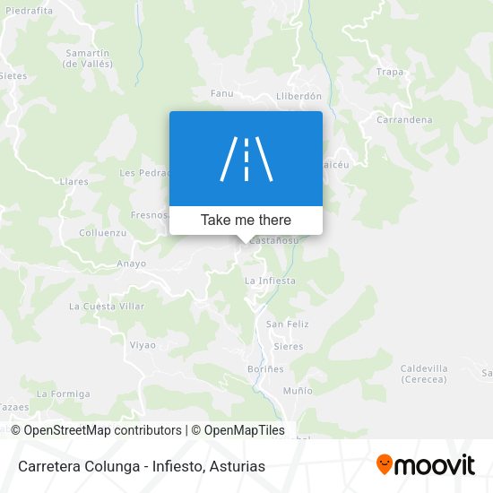 Carretera Colunga - Infiesto map