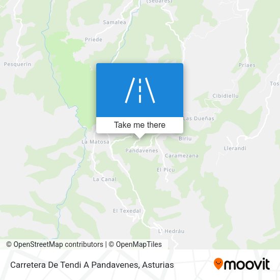 Carretera De Tendi A Pandavenes map