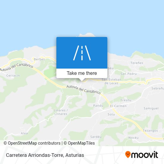 Carretera Arriondas-Torre map