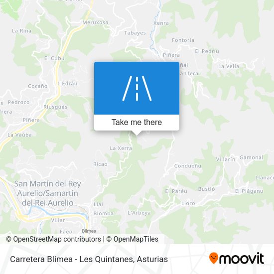 Carretera Blimea - Les Quintanes map
