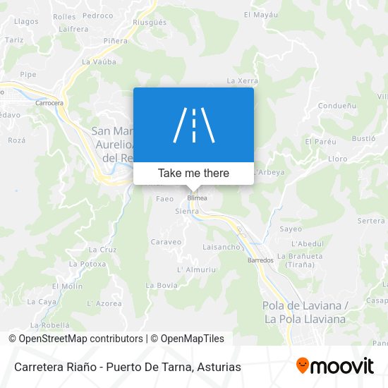 Carretera Riaño - Puerto De Tarna map