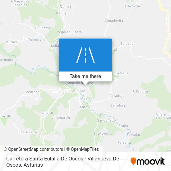 Carretera Santa Eulalia De Oscos - Villanueva De Oscos map