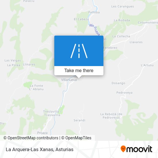 La Arquera-Las Xanas map