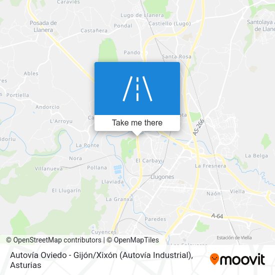 Autovía Oviedo - Gijón / Xixón (Autovía Industrial) map
