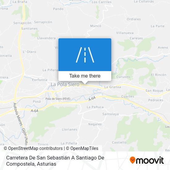 Carretera De San Sebastián A Santiago De Compostela map