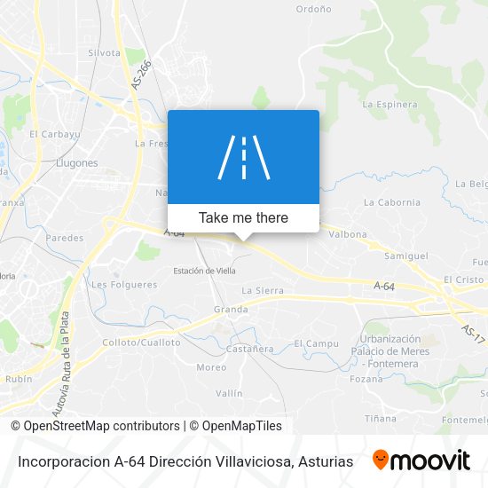 Incorporacion A-64 Dirección Villaviciosa map