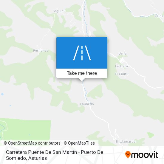 Carretera Puente De San Martín - Puerto De Somiedo map